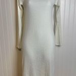 Silence + Noise Urban Outfitters  ivory ribbed off shoulder dress midi medium P4 Photo 2