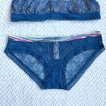 Victoria's Secret Victoria’s Secret 2 Pc Set Unlined Fishnet Lace Halter Bra Bralette S Bikini XS Photo 3