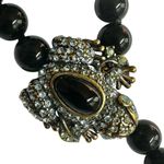 Heidi Daus Crystal Frog Necklace with Aqua Drop & Black Beads Photo 8