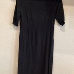 Theory  Dazell Charm puff short sleeve Mini Dress Shift Scoop Neck Black Viscose Photo 2