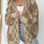 Amazon  Checkered Oversized Cardigan  Photo 0