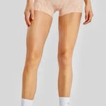 Gymshark Women's Peach Patterned Power Support Bike Shorts Size Large Photo 0