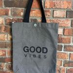 None woman’s good vibes canvas tote bag brown Photo 0