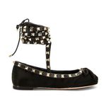 Valentino Garavani Black Rockstud Ballerina Flat Nero 38.5 Photo 2