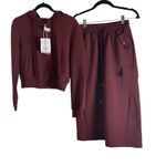 Woman’s Burgundy Hoodie and Skirt Set Size small Red Photo 1