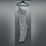 Cinq à Sept NEW Cinq A Sept Christel One-Shoulder Asymmetric Silk Midi Dress Zebra Print 8 Photo 3