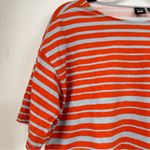 Marimekko X Uniqlo Orange & Grey Striped Short Sleeve Tee Shirt S Photo 4