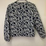 Old Navy Quilted Bomber Navy White Floral Zip Up Coat Women’s Size M Photo 1