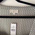 Loft Outlet Gingham Ruffle Sleeve Peplum Blouse Gray White L NWT Photo 3