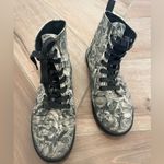 Dr. Martens Doc Martens Hackney Black Grey Rose & Skull Print Canvas Boot Sneakers 7 Woman’s Photo 4