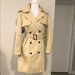 J.Crew Double-Breasted Icon Trench Coat Vintage Khaki Beige Hooded Sz 4P Photo 2