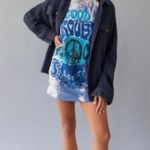 Urban Outfitters Project Social T Good Trouble Peace Love Tie Dye Shirt Dress Photo 0
