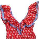 J.Crew NWT Flutter V-neck Maxi in Cerise Cove Red Classic Block Print Dress 12 Photo 4