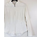 Athleta Womens Jacket White Salutation Full Zip Ribbed Thumbhole Stretch Size XL Photo 4