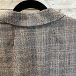 Talbots Womens 8 Blazer Wool Gray Plaid Single Breast Fabric Woven in Italy Photo 6