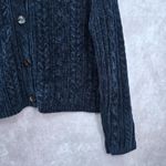 Valerie Stevens  Blue Chenille Knit Granny Preppy Cozy Cardigan Sweater Large Photo 5