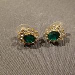 Gold and Jewel Pendant Necklace and Earrings Set Photo 2