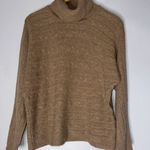 bianco blu sweater Tan Cableknit Cowl Neck Merino Wool Blend Large‎ Photo 0