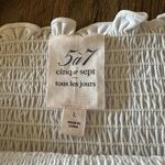 Cinq à Sept CINQ a SEPT White Smocked Ellis Blouse Puff Sleeve Blouse Top Size XL Photo 2