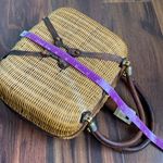 VTG Lesco Lona Wicker and Leather Handbag *Damaged* Tan Photo 11
