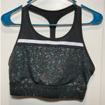 ZYIA ACTIVE Womens Black Sparkle Glitter Racerback Sports Bra XL Photo 0