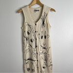 Vintage JJ Hobeau Hand Painted Faces Pop Art Graffiti Waffle Knit Maxi Dress Size M Photo 1