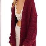 Free People HIGH HOPES OPEN CARDIGAN SWEATER PLUM BLOSSOM COMBO Photo 0