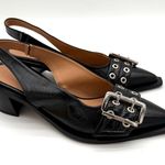 Ganni  Black Feminine Buckle Slingback Pumps Grunge Classy NWOB 40 US 10 Photo 0