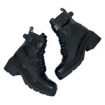 Salvatore Ferragamo Vara bow Lace Up Leather Combat Boots Black Size 9.5 Photo 7