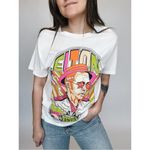 Daydreamer  Cream Pink Green Elton John Bold Pop Art Boyfriend T-Shirt Sz L Photo 10
