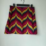 Trina Turk Rico Colorful Chevron Wave Jacquard A-Line Mini Skirt 4 Photo 2