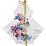 Selfie Leslie NWT  Women's L White Floral High Neck Mini Dress Party Cocktail Photo 2