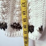 Vtg Wool Sweater Cardigan Womens L Chunky Ivory Cable Knit Cabincore Grandmacore Size L Photo 5