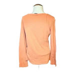 Beverly Hills Women's M Peach Floral Rhinestone Long Sleeve Blouse Casual Orange Size M Photo 3