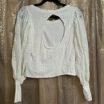 Free People Jasmine Tea Time Long Puff Lace Sleeve Open Back Top Ivory Medium Photo 1
