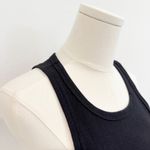 Aritzia TNA Cropped Raw Hem Tank Top in Black Loungewear Casual Gym Basic XL Photo 3