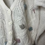 Vintage Nuggets Hand Knit Cardigan Made in Korea 80s Chunky Cream Sweater Sz M White Size M Photo 1