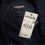 EXPRESS NWT  Dark Blue Navy Sparkly Dress with Ruffle Sleeves and Keyhole Back Photo 3