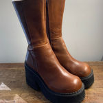 Unif  Parker Platform Brown Leather Boots size 8 Photo 0