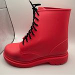 Madden Girl  Boots Portland Size 9 Hot Pink Rain Combat Lace Up Shoes Womens Photo 4
