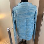 Vintage Knit Ski Sweater Mock Neck Blue White Alps Skiing Winter Art to Wear M‎ Size M Photo 4