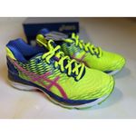 ASICS Gel-Nimbus 18 Neon Yellow/Blue Size 6.5 Lace Up Logo New T650N Photo 3