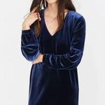 Madewell Deep Navy Velvet Balloon-Sleeve Dress Photo 0
