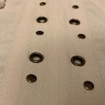 Tularosa Rosario Long Sleeve Beaded Lace Up Split Plunge Neck Crepe Top Off White Cream Photo 4