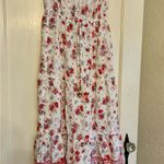Bebop Strapless Floral Dress in Red and White Photo 3