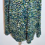 Teal Blue Print Long Sleeve Tee NWT Size XL Chico's Colorful T-Shirt Photo 3