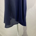 Loft Ann Taylor  Scoop Neck Navy Blue Diamond Pattern 3/4 Sleeve Top Size XL Photo 6