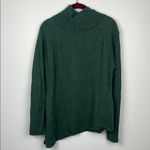 Rachel Zoe XL 100% extra fine merino wool green cowl neck asymmetrical sweater Photo 6