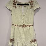 American Eagle white stripe embroidered floral romper Photo 0