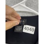 Virgo Petite Women's Button Front Blouse Sheer Glittery Size 6 Ruffle Trim Black Photo 7